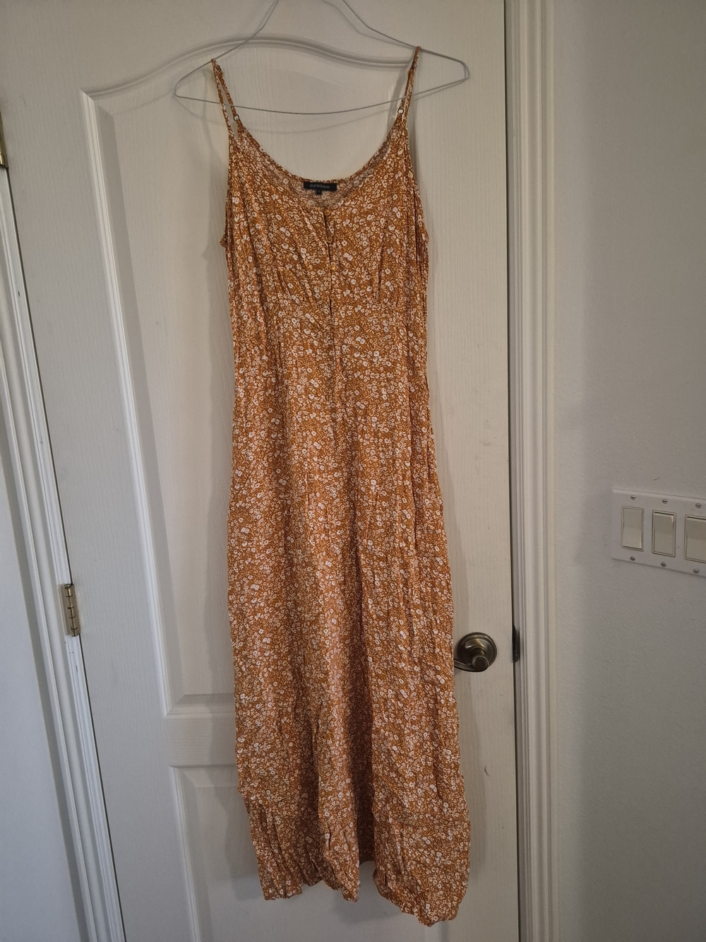 Spaghetti Strap Floral Maxi Dress Orange